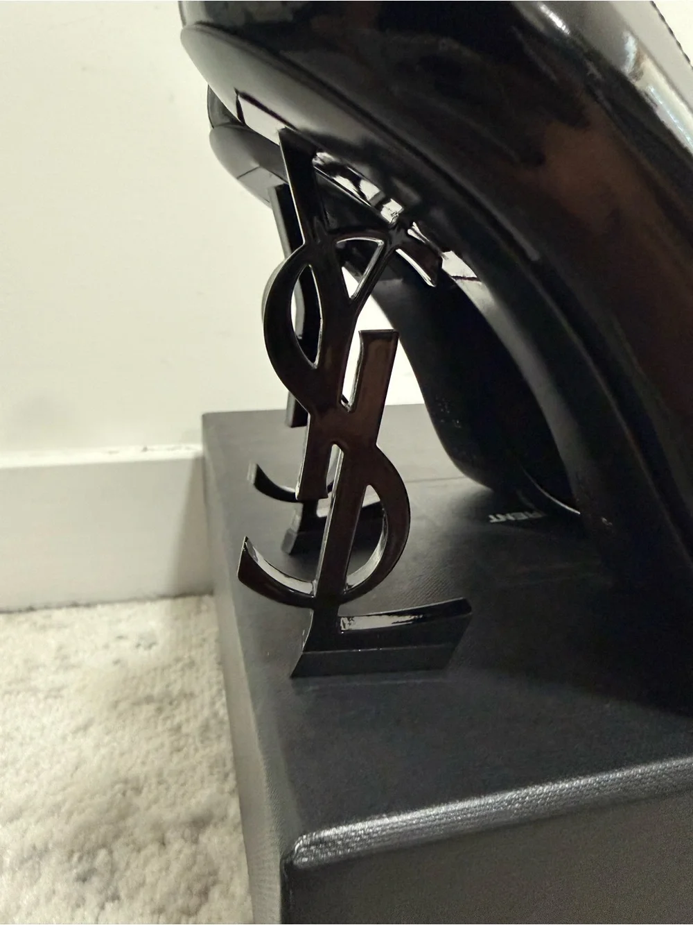Saint Laurent YSL Opyum 110 Logo Heel Pump Black - Size 36 EU / 6 US - Brand New - Picture 2 of 8